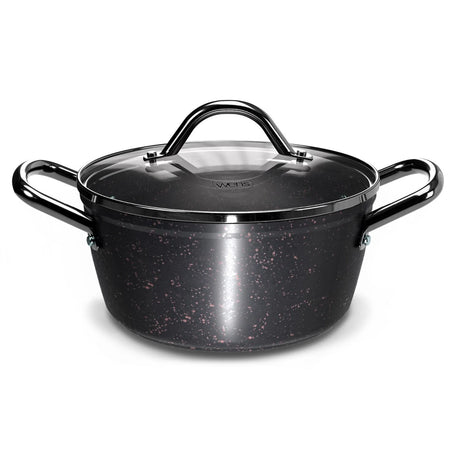 Batería de cocina Wens Pompei de 7 piezas en aluminio forjado, con recubrimiento antiadherente y asas Cool Touch. Ideal para todo tipo de cocinas.-1-2-1-1