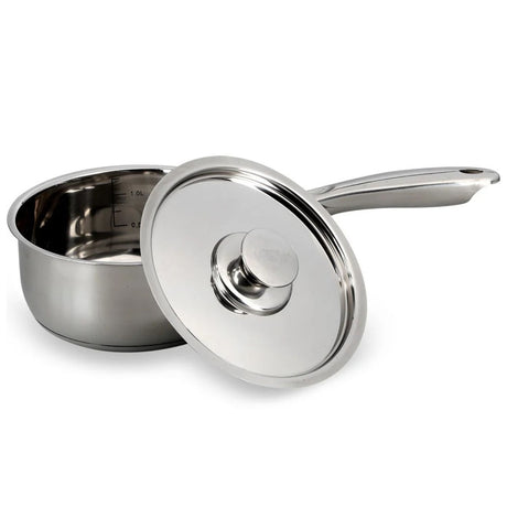 Batería de cocina Wens de 6 piezas en acero inoxidable pulido, con fondo difusor de aluminio, apta para inducción y horno, ideal para guisos y sopas.-1-2-1-1