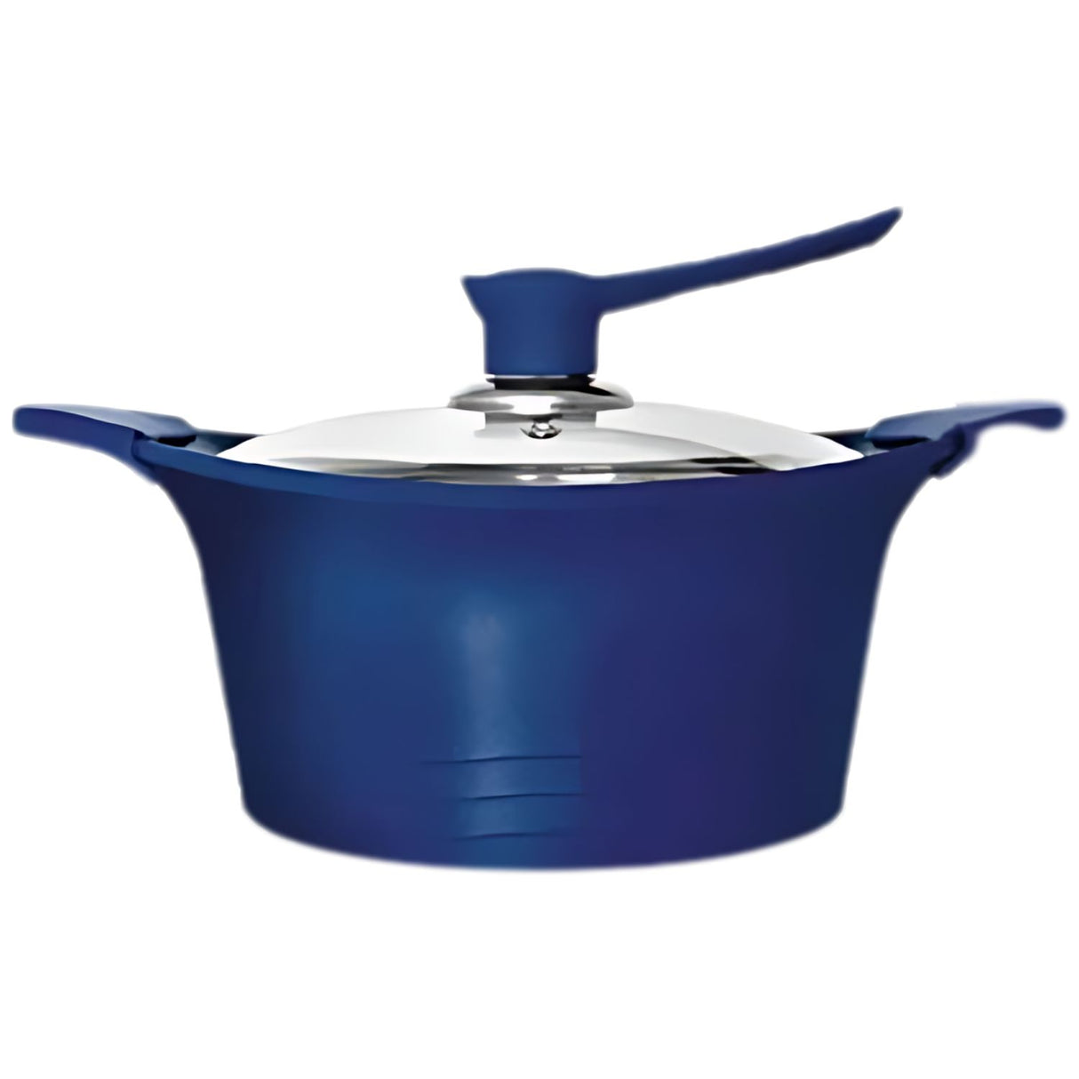 Batería de cocina Bohlier 6 piezas azul, aluminio fundido, antiadherente Pfluon Marble, tapas de vidrio templado, ideal para sopas y guisos.-1-2-1-1