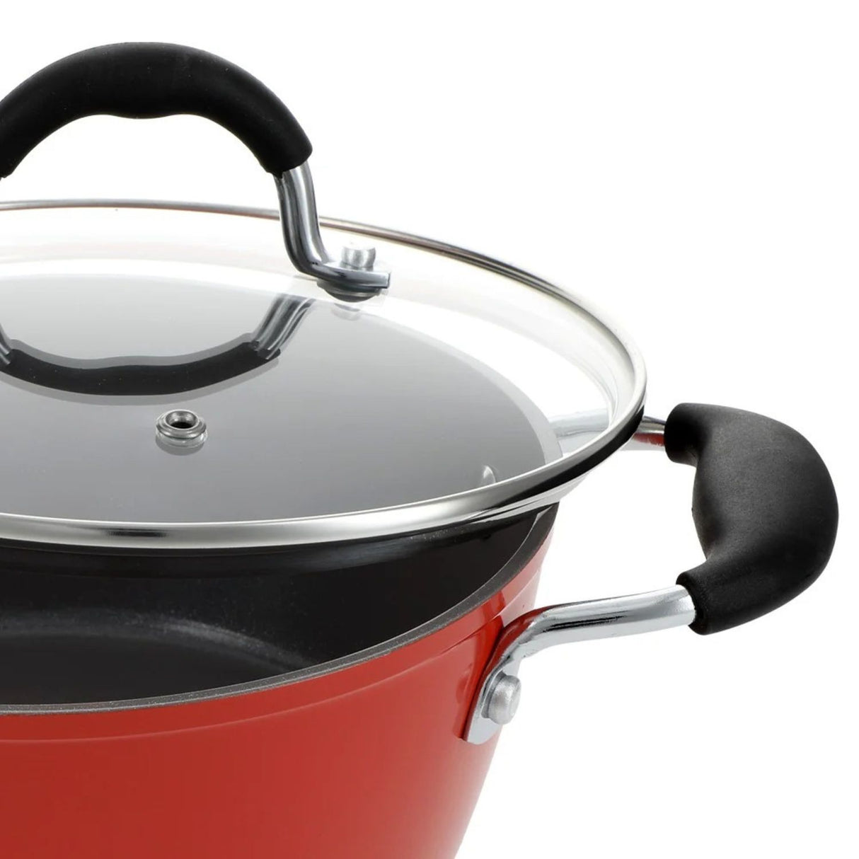 Cacerola Bohlier Venus de 24 cm, aluminio forjado negro, recubrimiento cerámico antiadherente, tapa de vidrio templado, ideal para guisos y salsas.-4-3-1-1