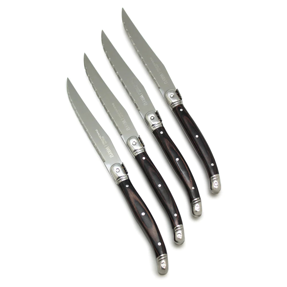 Set de 4 Cuchillos Black Mesa Wayu Limited: Elegancia y Durabilidad en tu Cocina. Disfruta de cortes precisos y un diseño elegante. ¡Mejora tu cocina hoy!-1-1