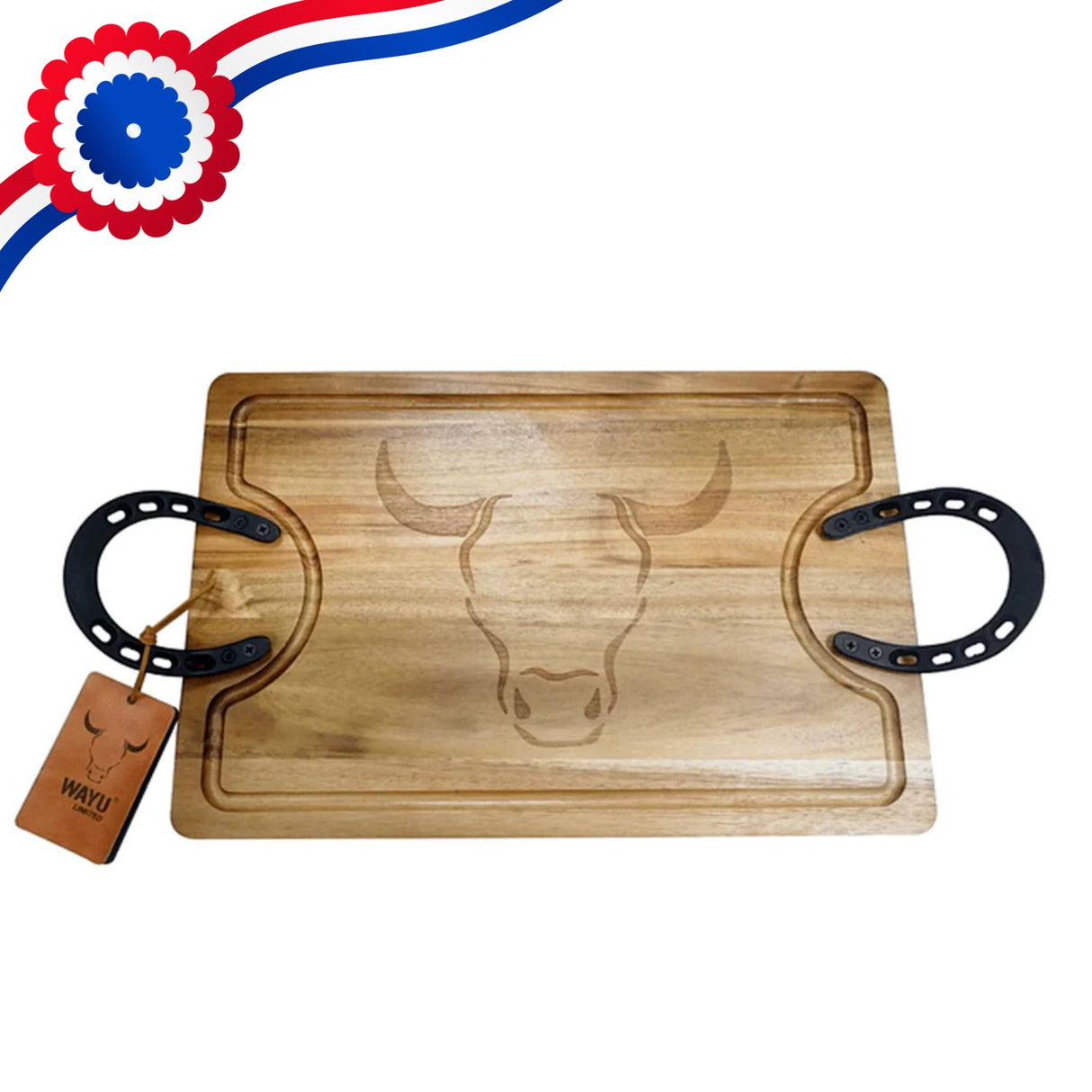 Tabla Para Picar Mediana Wayu Diseño Herradura 45cm Asado