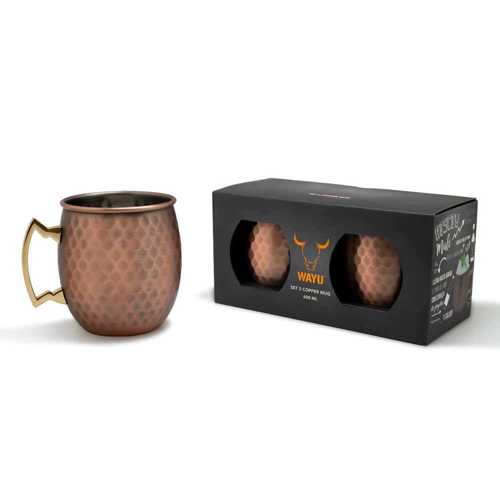 Set De 2 Mugs Copper Wayu Tragos Moscow Mule Mojito Bar. Disfruta de tus bebidas con estilo y calidad. ¡Compra ahora y sorprende a tus amigos!-2