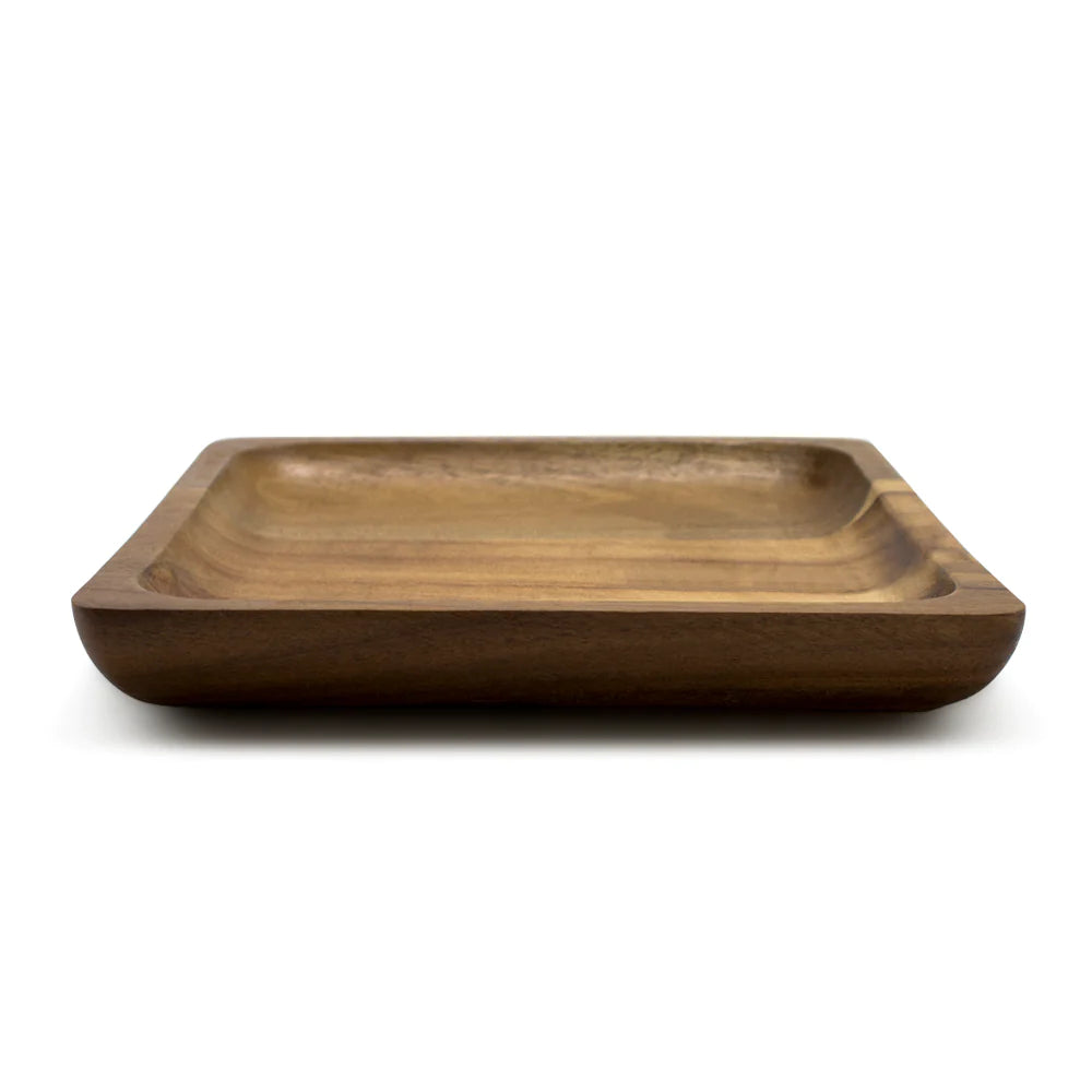 Plato Cuadrado Wayu 20x20cm Aperitivo Madera Acacia Cocina BBQ
