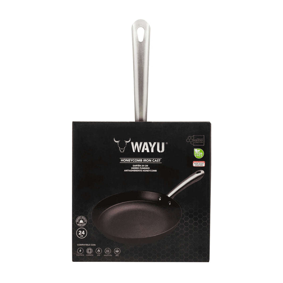 Sartén Hierro Iron Cast Honeycomb 24cm Wayu Profesional