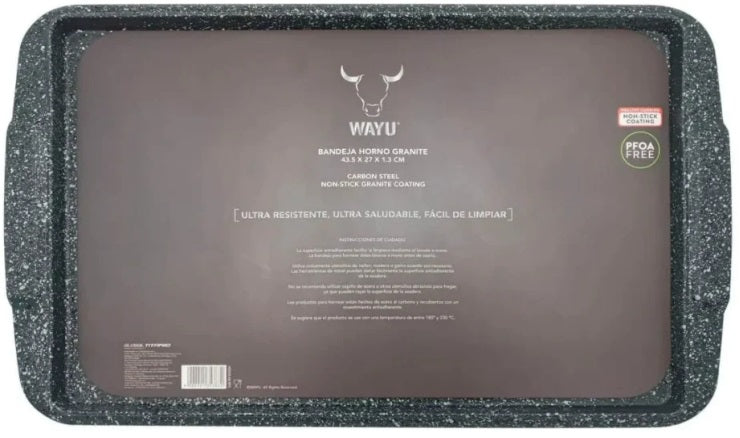 Asadera Bandeja Horno Antiadherente Granite Wayu 44x27cm Disfruta de comidas deliciosas con esta bandeja antiadherente. ¡Haz tu pedido y cocina como un profesional!-1-1