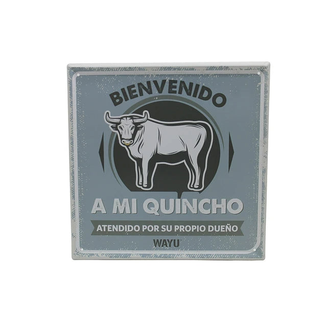 Cuadro Deco Beer Metálico Wayu 25x25 Quincho Parrilla Bbq | Disparo.cl