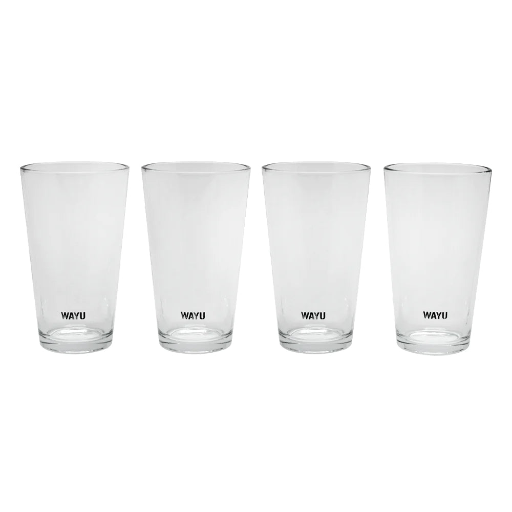 Set de 4 Vasos de Vidrio WAYU: Estilo y Calidad para Tu Hogar. Disfruta de un diseño elegante y funcional. ¡Haz tu compra y mejora tu mesa hoy!-1
