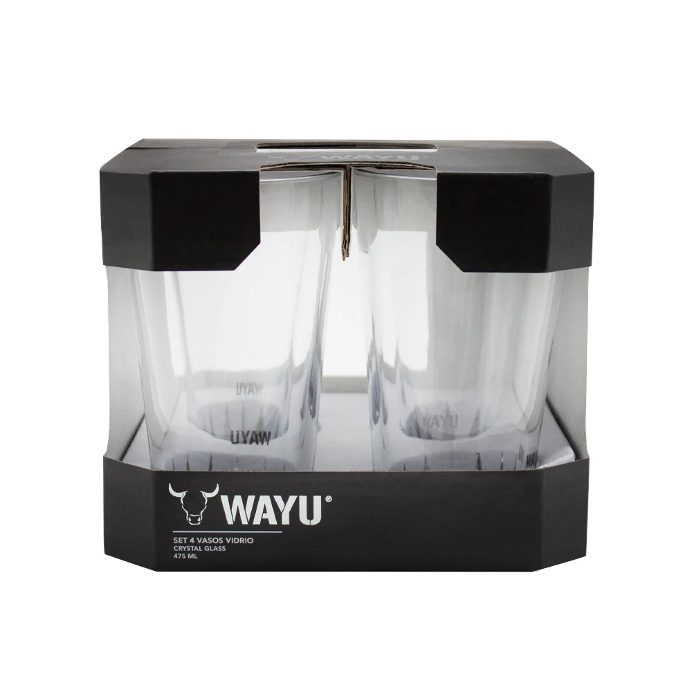 Set de 4 Vasos de Vidrio WAYU: Estilo y Calidad para Tu Hogar. Disfruta de un diseño elegante y funcional. ¡Haz tu compra y mejora tu mesa hoy!-4