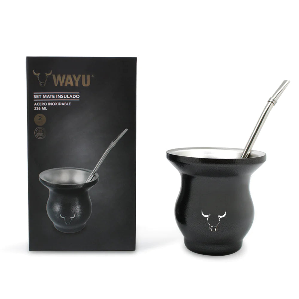 Mate Insulado Wayu Set Con Bombilla 236ml Acero Inoxidable