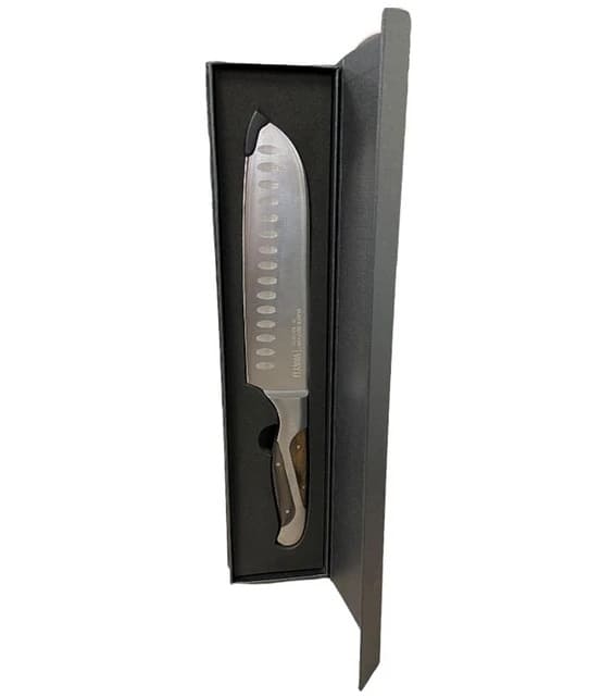 Cuchillo Santoku Black Edition 34cm Wayu Acero Excelente precisión y versatilidad en la cocina. Mejora tus cortes y adquiere el tuyo hoy.-1