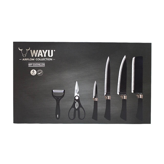 Set Cuchillos Rolling Tijeras y Pelador Collección Airflow Wayu: Mejora tu cocina con herramientas de calidad. ¡Descubre la colección y cocina como un profesional!-4