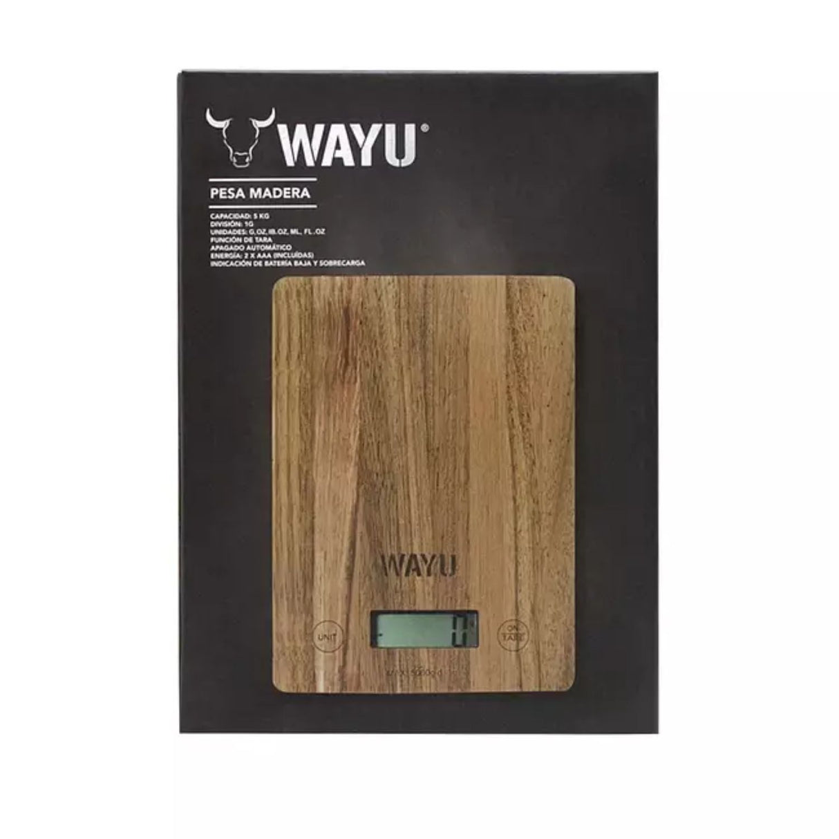 Pesa de Cocina Wayu en Madera de Acacia: Precisión y Elegancia en Tus Medidas. Disfruta de mediciones precisas y un diseño elegante. ¡Compra ahora!-4