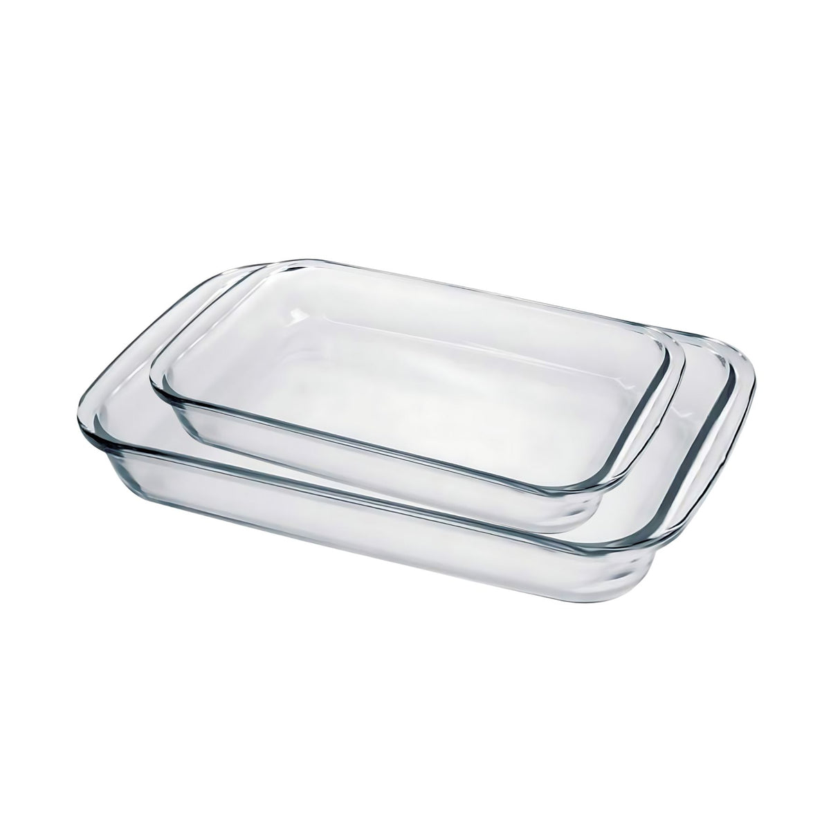 Pack de 2 fuentes asaderas de vidrio rectangular, ideales para hornear y servir. Resistente y elegante. ¡Compra hoy y transforma tu cocina!-2