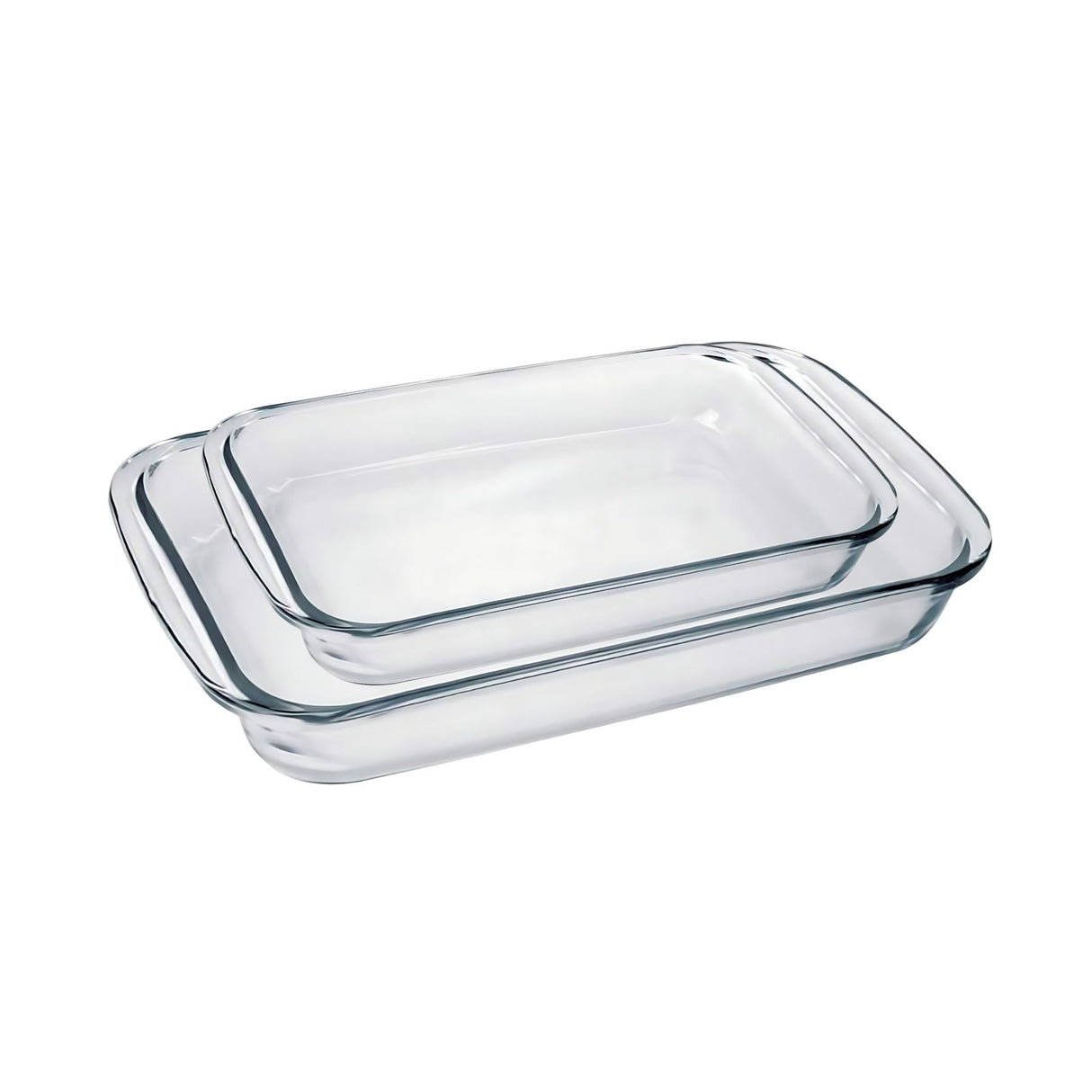 Pack de 2 fuentes asaderas de vidrio rectangular, ideales para hornear y servir. Resistente y elegante. ¡Compra hoy y transforma tu cocina!-3