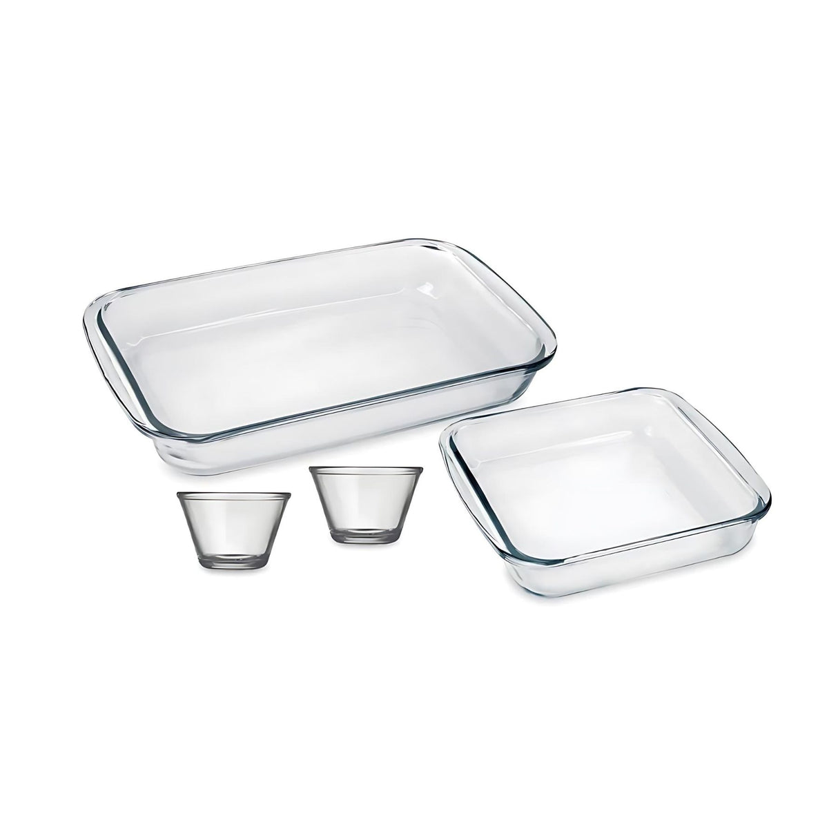 Asadera rectangular de vidrio templado con 2 flaneras. Perfecta para hornear y servir tus platillos favoritos. ¡Compra hoy y cocina como un chef!-1