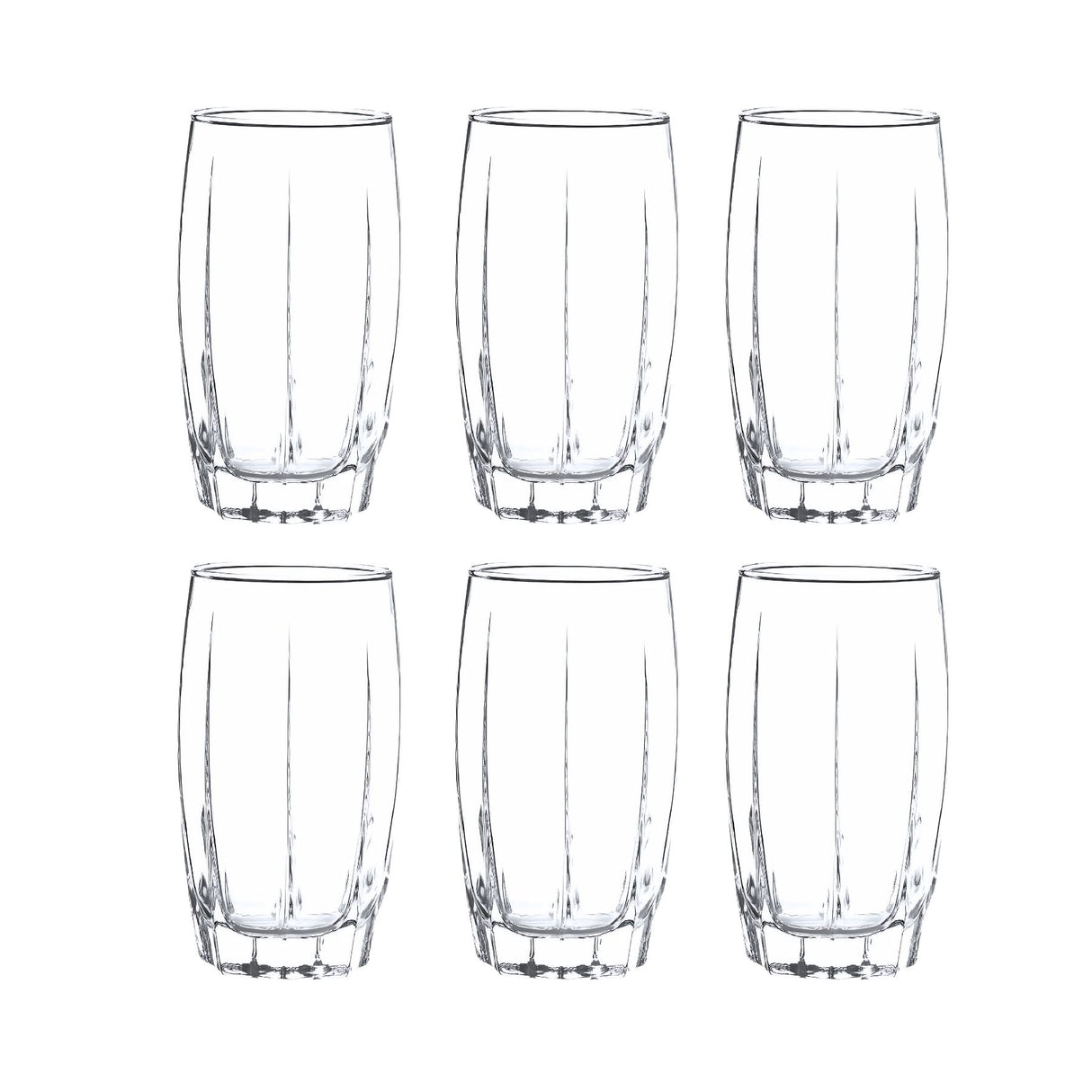 Set de 6 vasos altos Amadeus Rocks de 374cc, perfectos para tragos y jugos. Disfruta de tus bebidas con estilo. ¡Compra hoy y sorpréndete!-1
