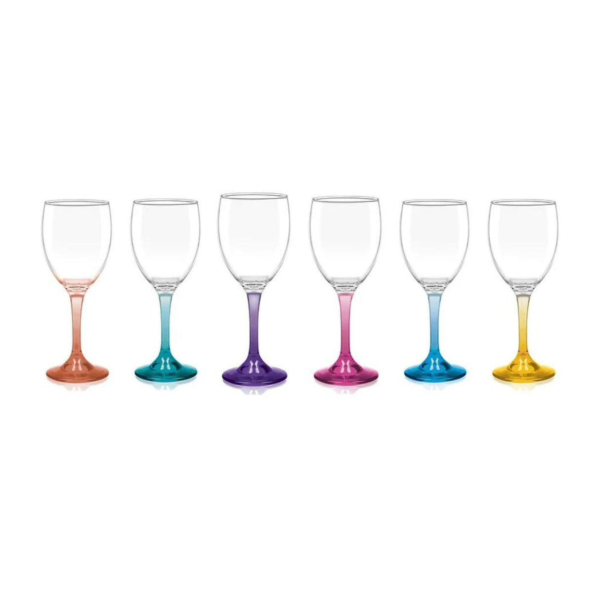 Set de 6 copas de vino Versalles de 300cc en colores vibrantes. Perfectas para realzar tus celebraciones. ¡Compra hoy y brinda con estilo!-1