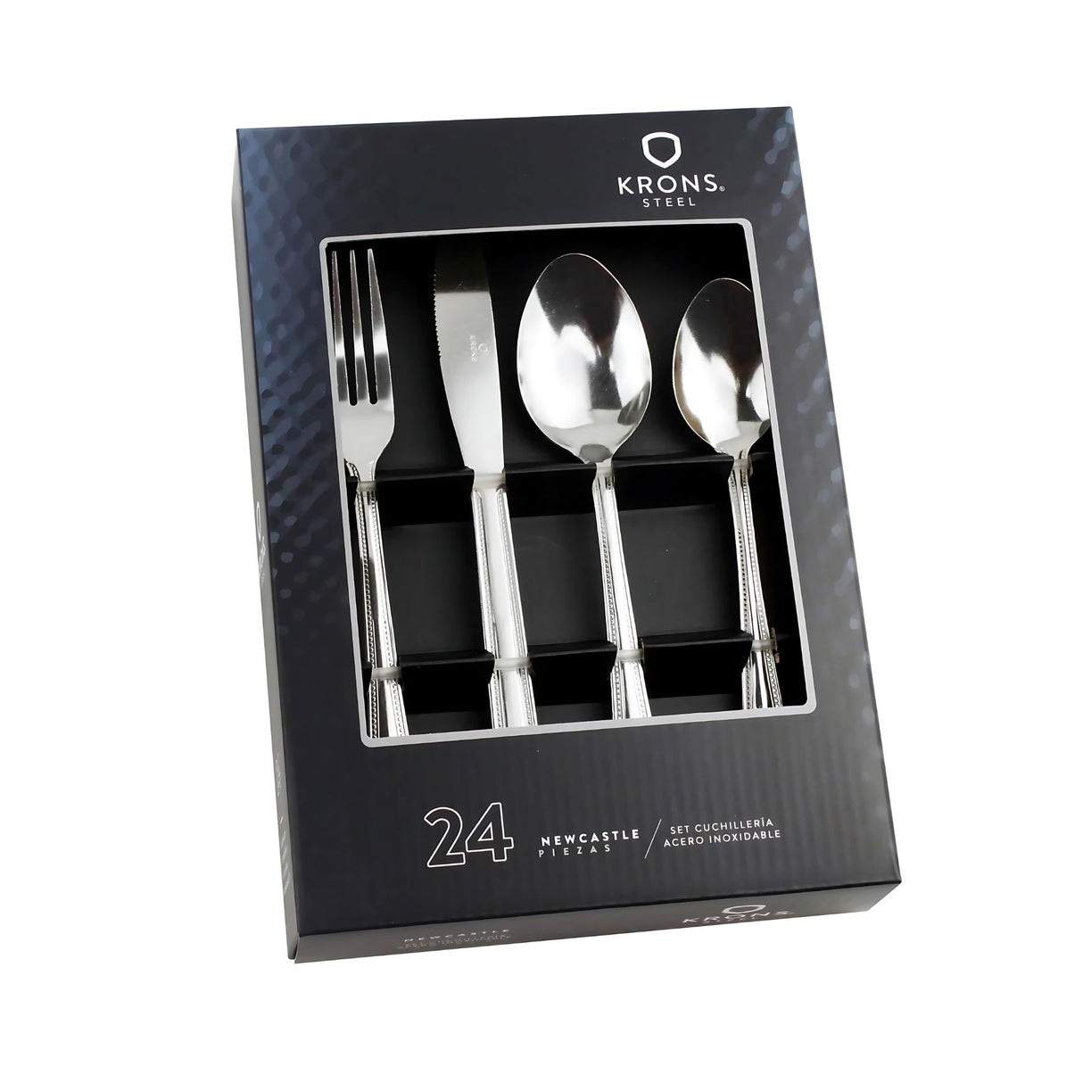 Set de cubiertos Newcastle Krons de 24 piezas en acero inoxidable. Elegancia y durabilidad para tus comidas. ¡Compra hoy y transforma tu mesa!-1-1