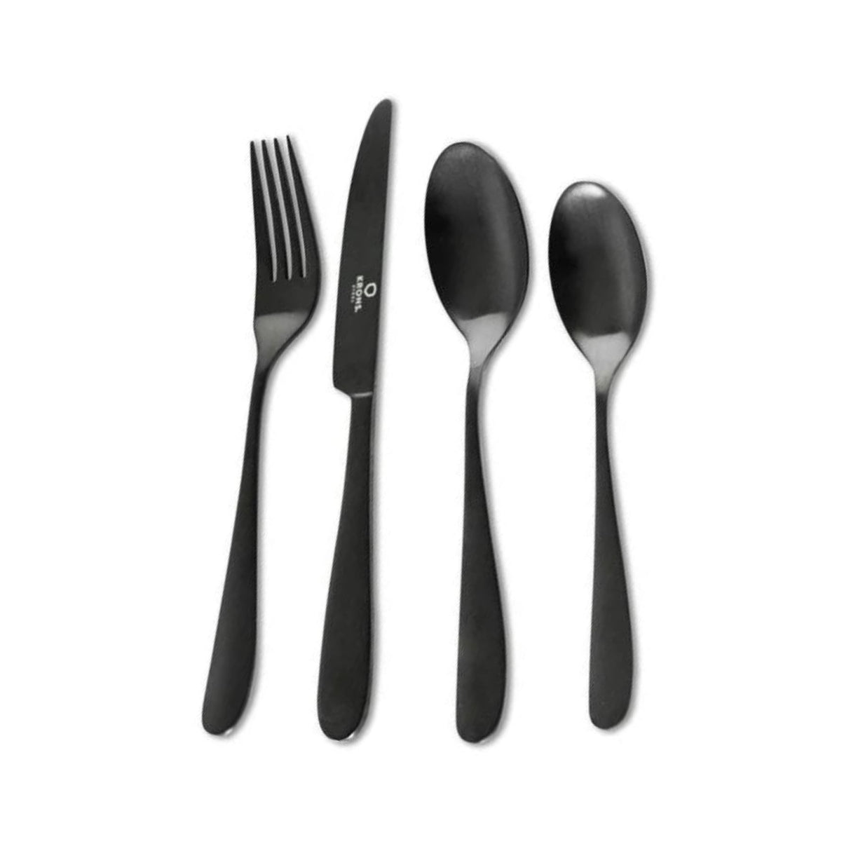Set de cubiertos de 24 piezas Black Krons en acero inoxidable. Elegancia y durabilidad para tu mesa. ¡Compra hoy y transforma tus comidas!-4-1