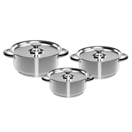 Set de batería de cocina de 6 piezas en acero inoxidable, duradero y elegante. Perfecto para chefs en casa. ¡Compra hoy y transforma tu cocina!-1-1