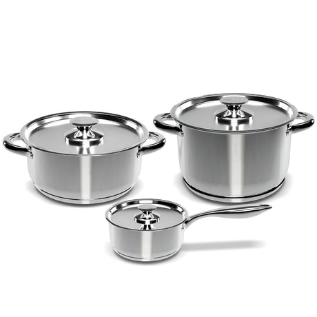 Set Bateria de Cocina 6 Piezas Acero 430 Wens Mejora tu experiencia culinaria con este set duradero y elegante. ¡Compra ahora y transforma tu cocina!-1