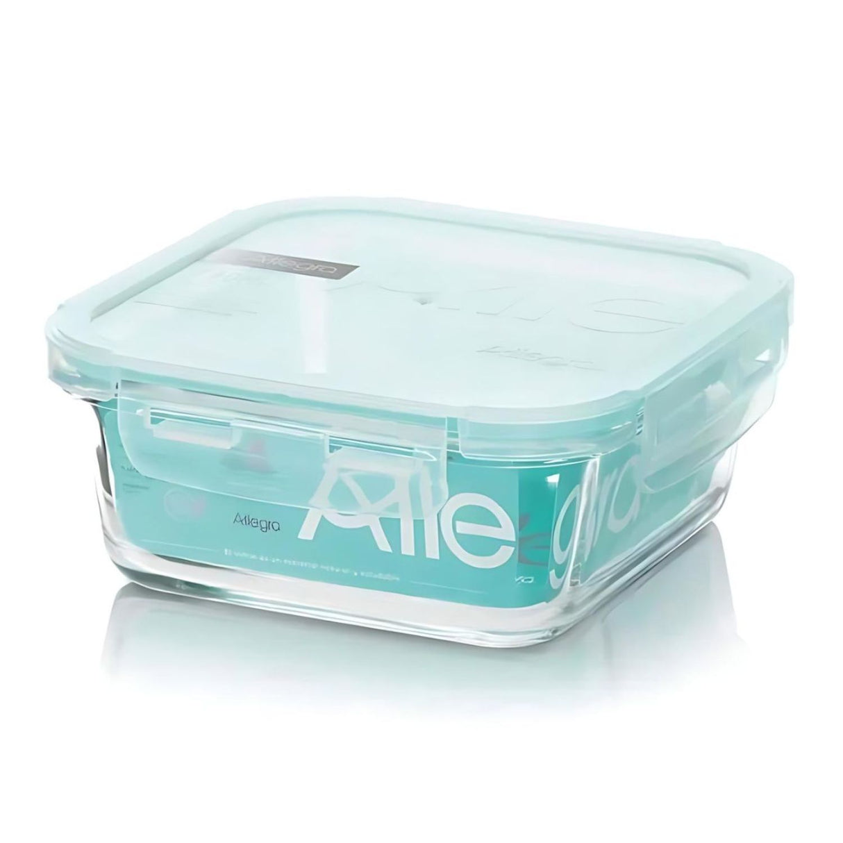 Contenedor Alimentos Hermetico Cuadrado 380ml Vidrio Allegra. Mantén tus alimentos frescos y organizados. ¡Compra ahora y mejora tu cocina!-1