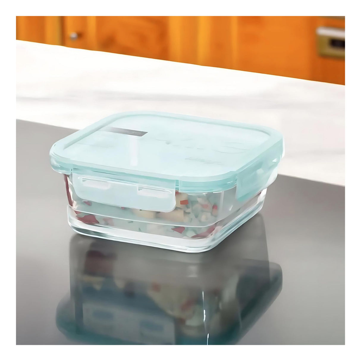 Contenedor Alimentos Hermetico Cuadrado 740ml Vidrio Allegra. Mantén tus alimentos frescos y organizados. ¡Compra ahora y mejora tu cocina!-4