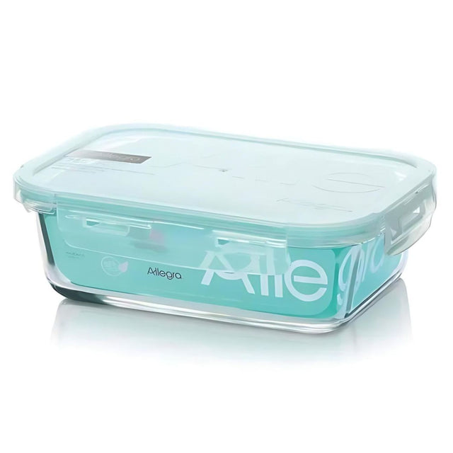 Contenedor Alimentos Hermético Rectangular 600ml Vidrio Allegra. Mantén tus alimentos frescos y organizados. ¡Compra ahora y mejora tu cocina!-1