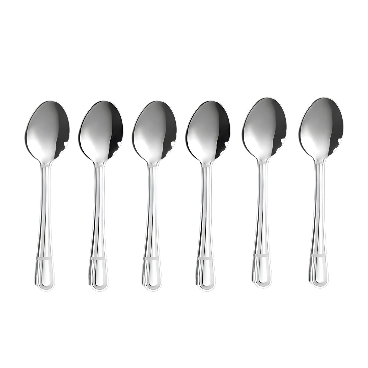 Set de 6 cucharas para té de acero inoxidable, elegantes y duraderas. Perfectas para disfrutar tus infusiones. ¡Compra ahora y mejora tu experiencia!-2-1