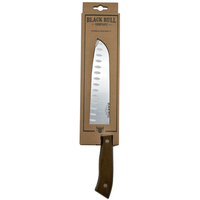Cuchillo Santoku 31cm Acero Inoxidable Black Bull Mejora tus cortes con precisión y estilo. ¡Adquiere el tuyo y transforma tu experiencia culinaria!-3