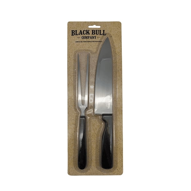 Set Cuchillo y Tenedor Parrilla Asado Acero Inoxidable Black Bull Mejora tu experiencia con este elegante set. ¡Haz tu pedido y disfruta de la cocina!-1-3