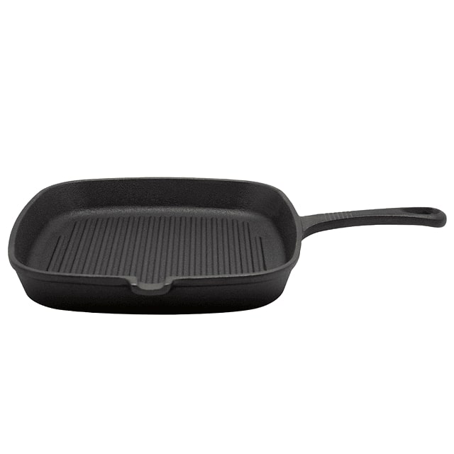 Sartén grill pan de hierro fundido 24cm Black Bull, resistente a altas temperaturas, ideal para asar carnes y verduras con superficie antiadherente.-1-2-1-1