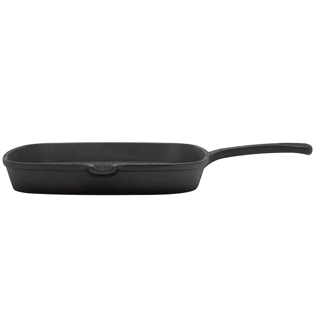 Sartén grill pan de hierro fundido 24cm Black Bull, resistente a altas temperaturas, ideal para asar carnes y verduras con superficie antiadherente.-1-3-1-1