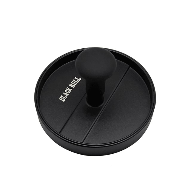 Prensa hamburguesa Black Bull de acero inoxidable, 11,3 cm, ergonómica y fácil de limpiar, ideal para preparar hamburguesas jugosas.-1-2-1-1
