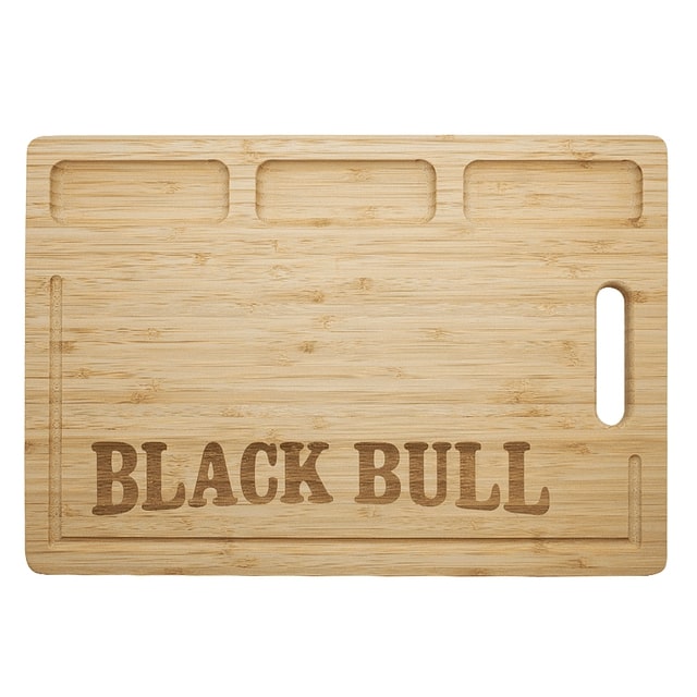 Tabla de cortar de bambú Black Bull, 38.5 cm, duradera y antibacteriana, ideal para picar y presentar alimentos en cocinas.-1-1-1-1