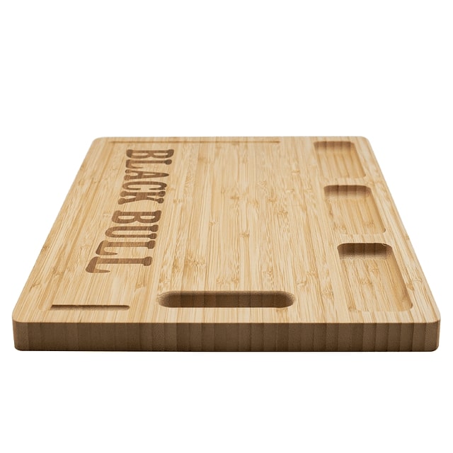 Tabla de cortar de bambú Black Bull, 38.5 cm, duradera y antibacteriana, ideal para picar y presentar alimentos en cocinas.-1-3-1-1