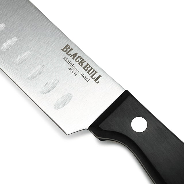Cuchillo rebanador carnicero Black Bull de 38 cm, acero inoxidable, antiadherente, ideal para cortes precisos de carnes y verduras.-1-2-1-1