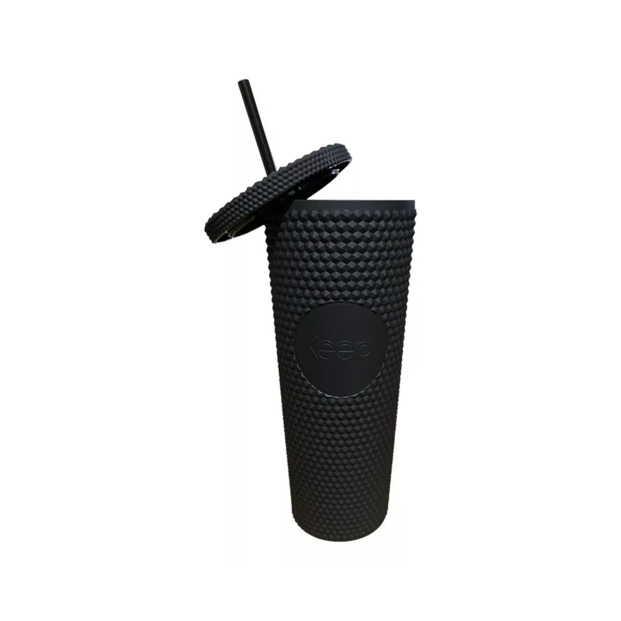 Vaso Tumbler térmico negro de 710 ml, plástico duradero, tapa hermética, ideal para bebidas calientes y frías, perfecto para llevar.-4-3-1-1