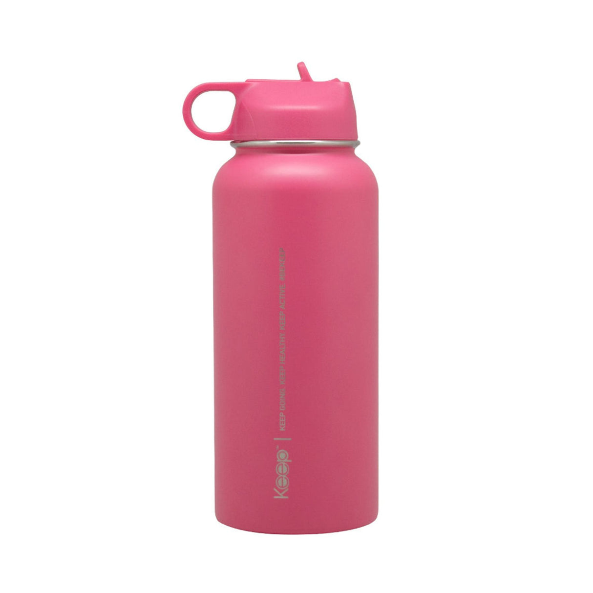 Botella insulada rosa de 1 litro en aluminio, mantiene bebidas frías por 24 horas y calientes por 12. Ideal para deporte y viajes.-2-3-1-1