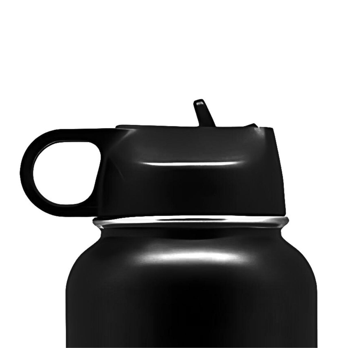 Botella insulada negra de 1 litro en aluminio, mantiene bebidas frías por 24h y calientes por 12h, ideal para deporte y viajes.-1-4-1-1