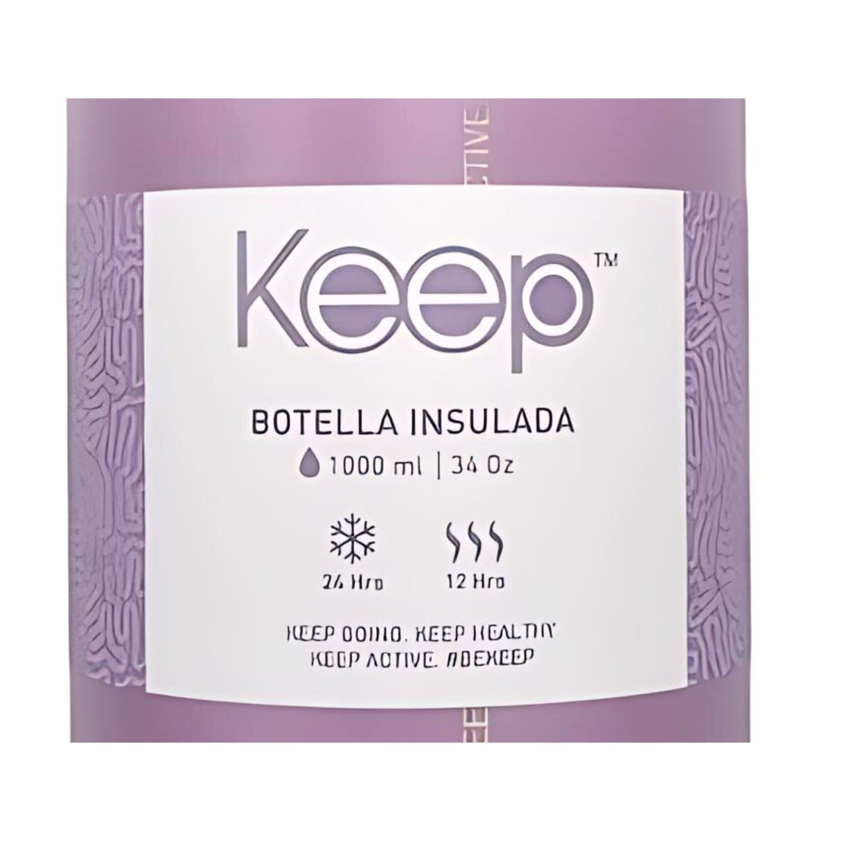 Botella insulada lila de 1 litro en aluminio, mantiene bebidas frías por 24h y calientes por 12h, ideal para deporte y viajes.-1-4-1-1