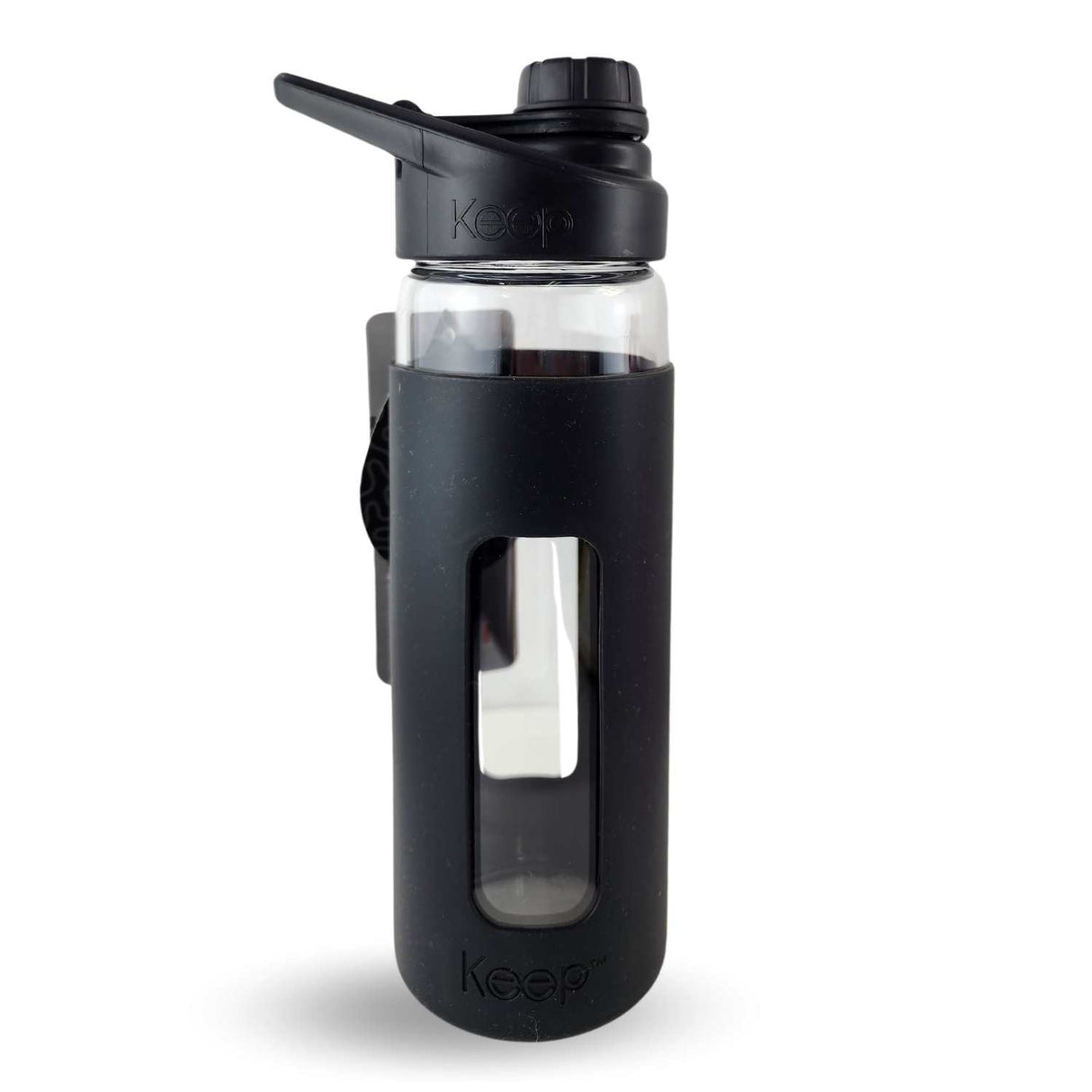 Botella Keep de vidrio templado 470ml con funda de silicona, ideal para deportes y uso diario, resistente a golpes y derrames.-1-1-1-1