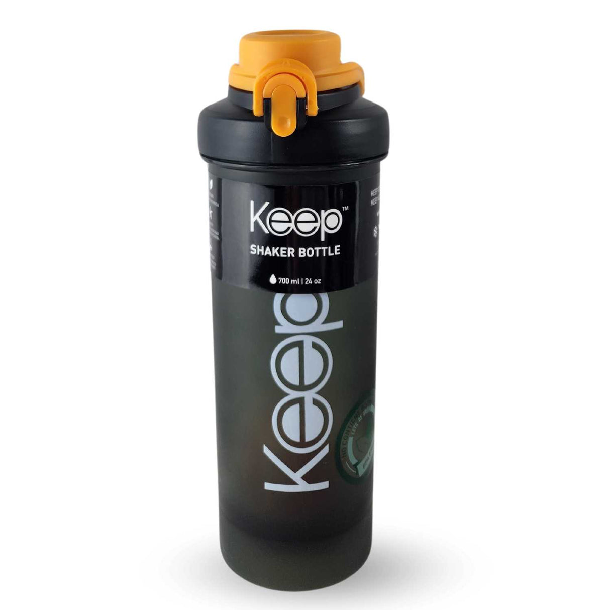 Botella Shaker Keep de 700 ml, naranja, plástico BPA-free, ideal para mezclar bebidas deportivas y mantenerte hidratado en el gimnasio.-1-1-1-1