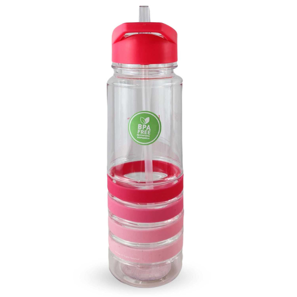 Botella Keep 750ml de plástico BPA-free, con bandas de colores, cierre hermético y diseño ergonómico, ideal para hidratación diaria.-1-2-1-1
