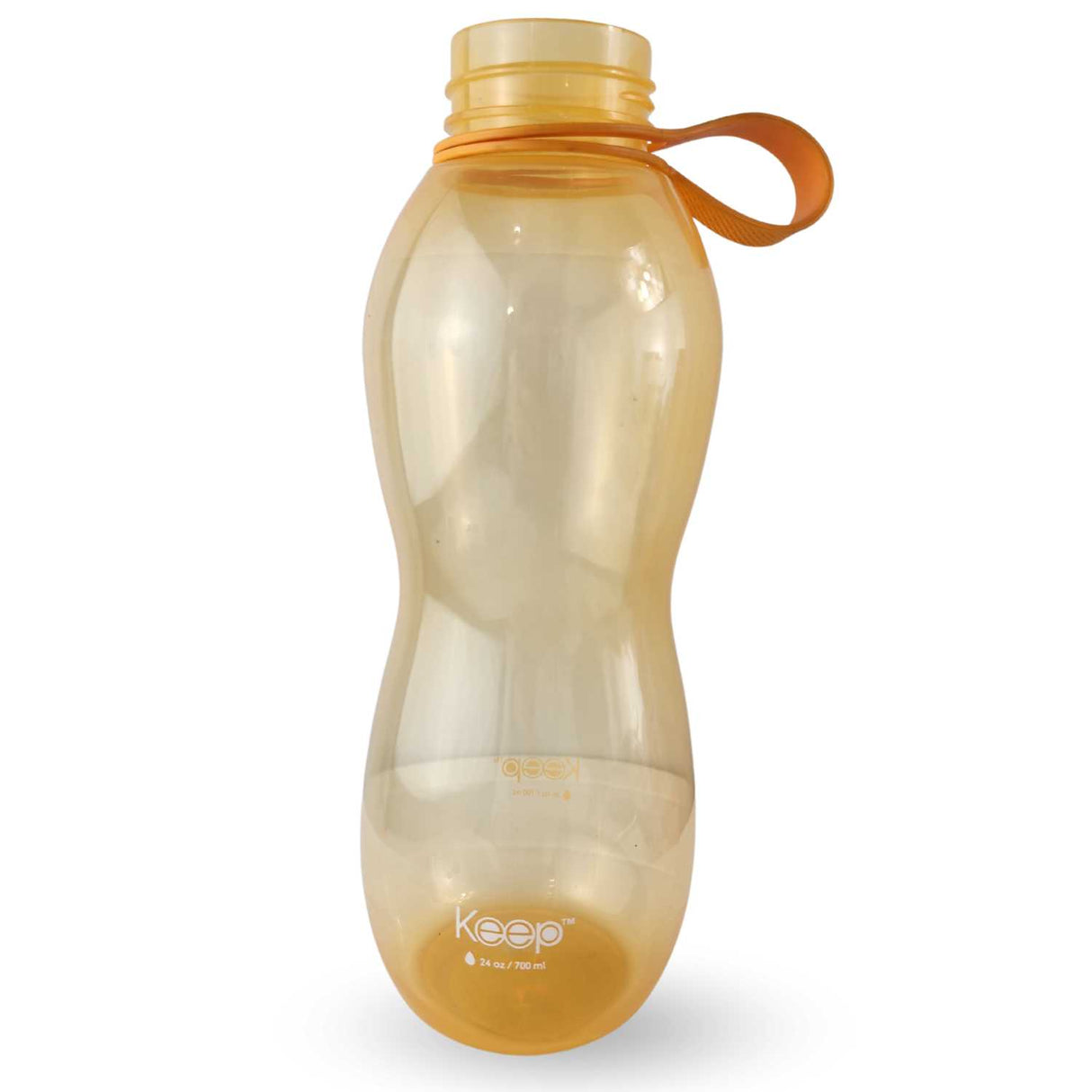 Botella Keep Value de 700ml en silicona naranja, ideal para jugos y agua, con cierre hermético y libre de BPA, perfecta para el gimnasio y oficina.-2-4-1-1