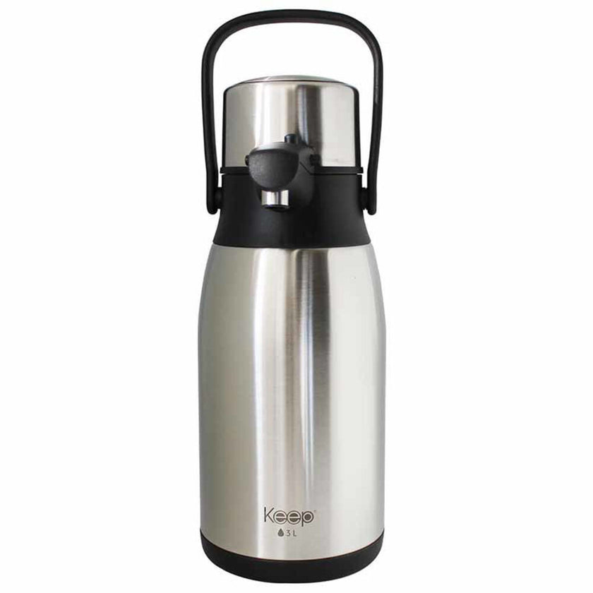 Termo Sifón 3 litros de acero inoxidable, ideal para mantener bebidas calientes o frías. Diseño moderno y portátil para cualquier ocasión.-1-2-1-1