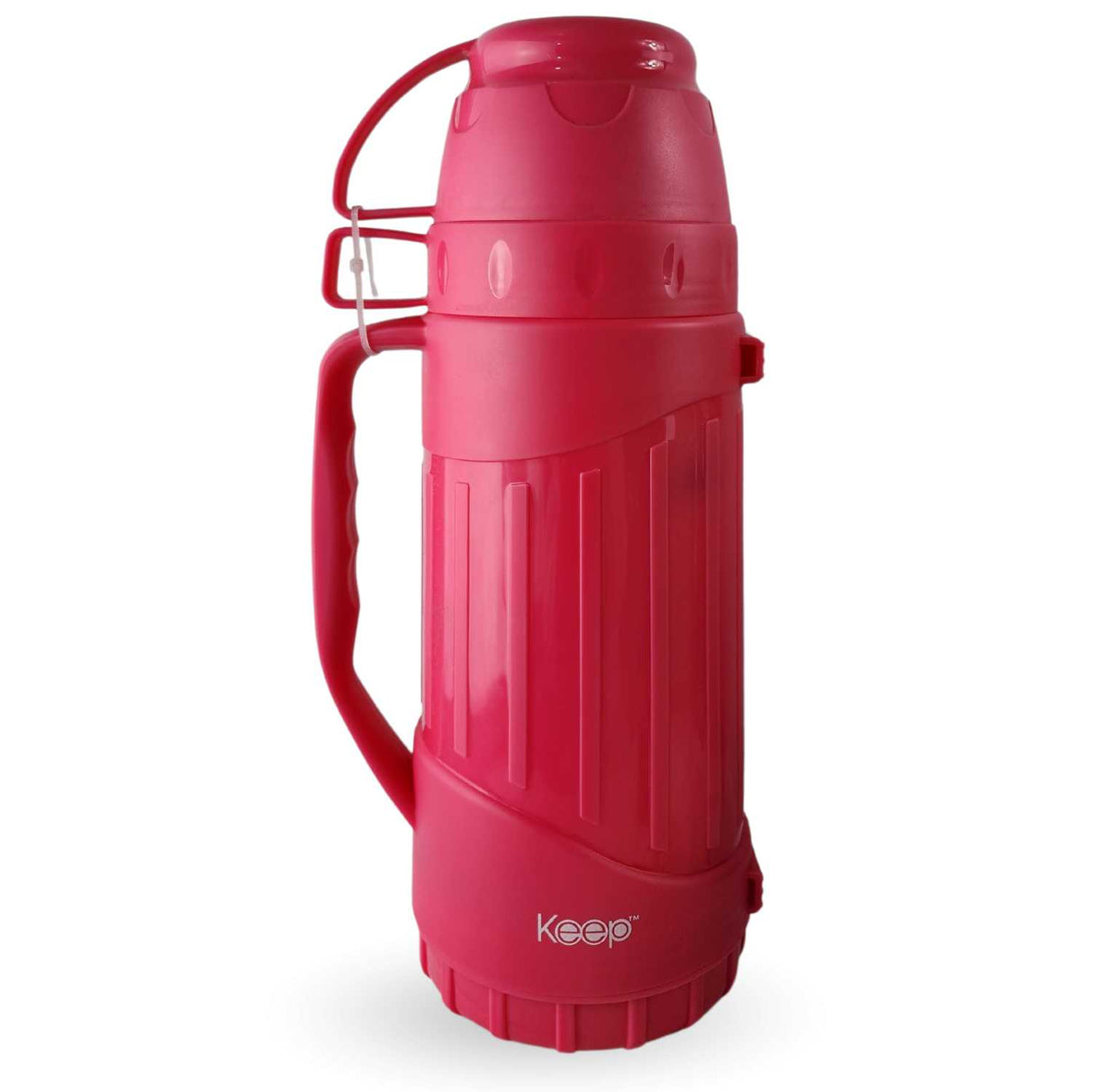 Termo Keep 1.8L café con rosa, acero inoxidable, ideal para camping y senderismo, mantiene bebidas frías hasta 24h y calientes hasta 12h.-1-1-1-1