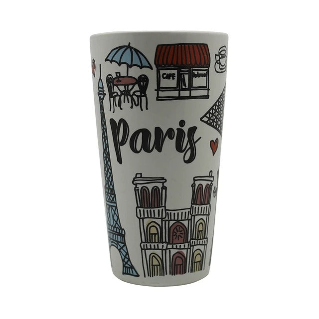 Tazón Latte City Collection blanco de cerámica, 430ml, ideal para café y cappuccino, resistente y elegante para uso diario.-1-1-1-1