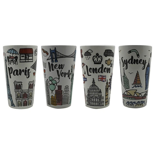 Tazón Latte City Collection blanco de cerámica, ideal para café y cappuccino. Diseño moderno y resistente, perfecto para uso diario.-2-1-1-1